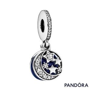 New - Moon & Blue Sky Dangle Authentic Pandora Charm